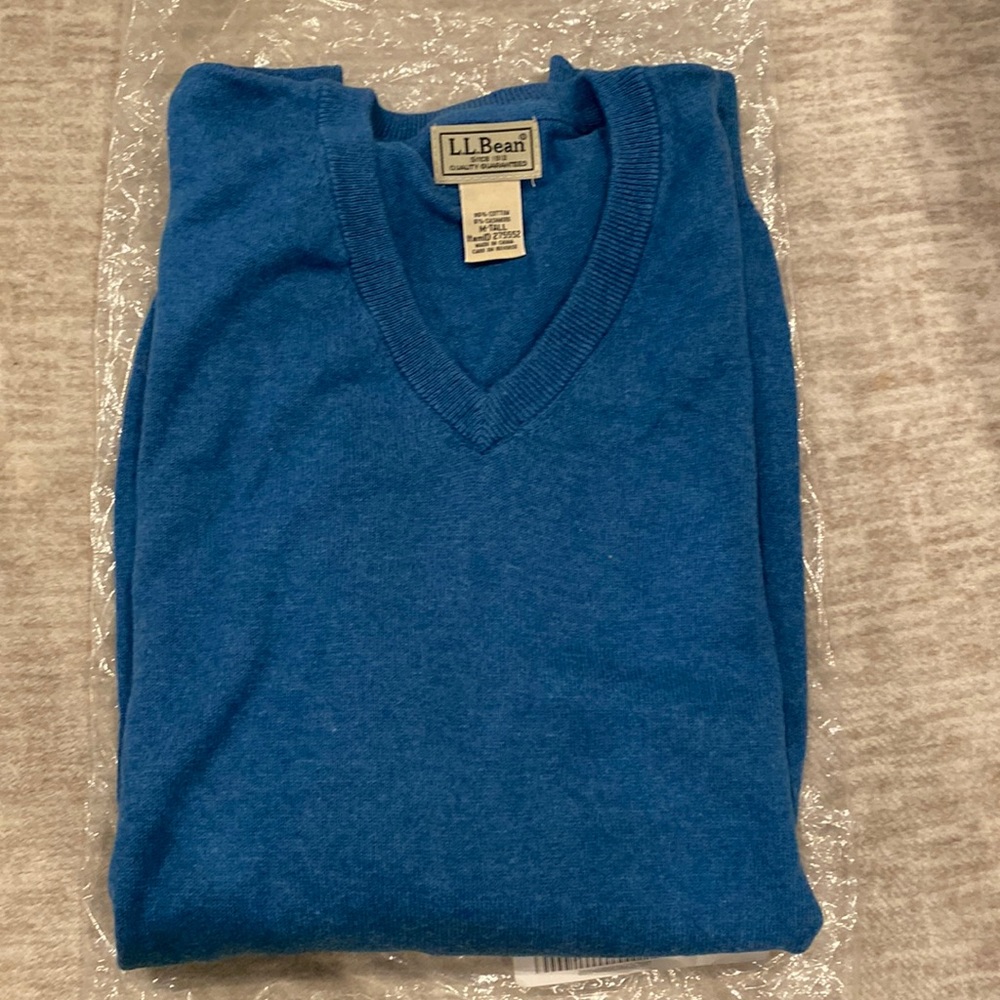 NWOT LL Bean Cotton Cashmere Sweater